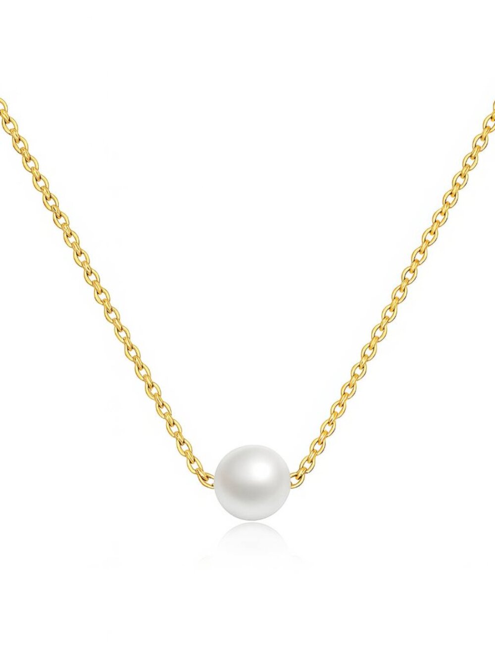 Necklace, 18K Gold Plated Steel